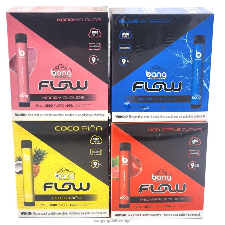 Bang Vape Flow 3.500 vpihov (škatla po 10) za enkratno uporabo PN4LX37 - Bang Disposable Vape Flavors