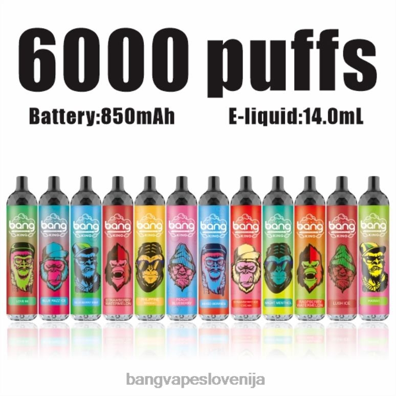 Bang Vape King 6000 vpihov 5 % nic polnilna tip-c za enkratno uporabo PN4LX8 - Bang Vape Slovenija