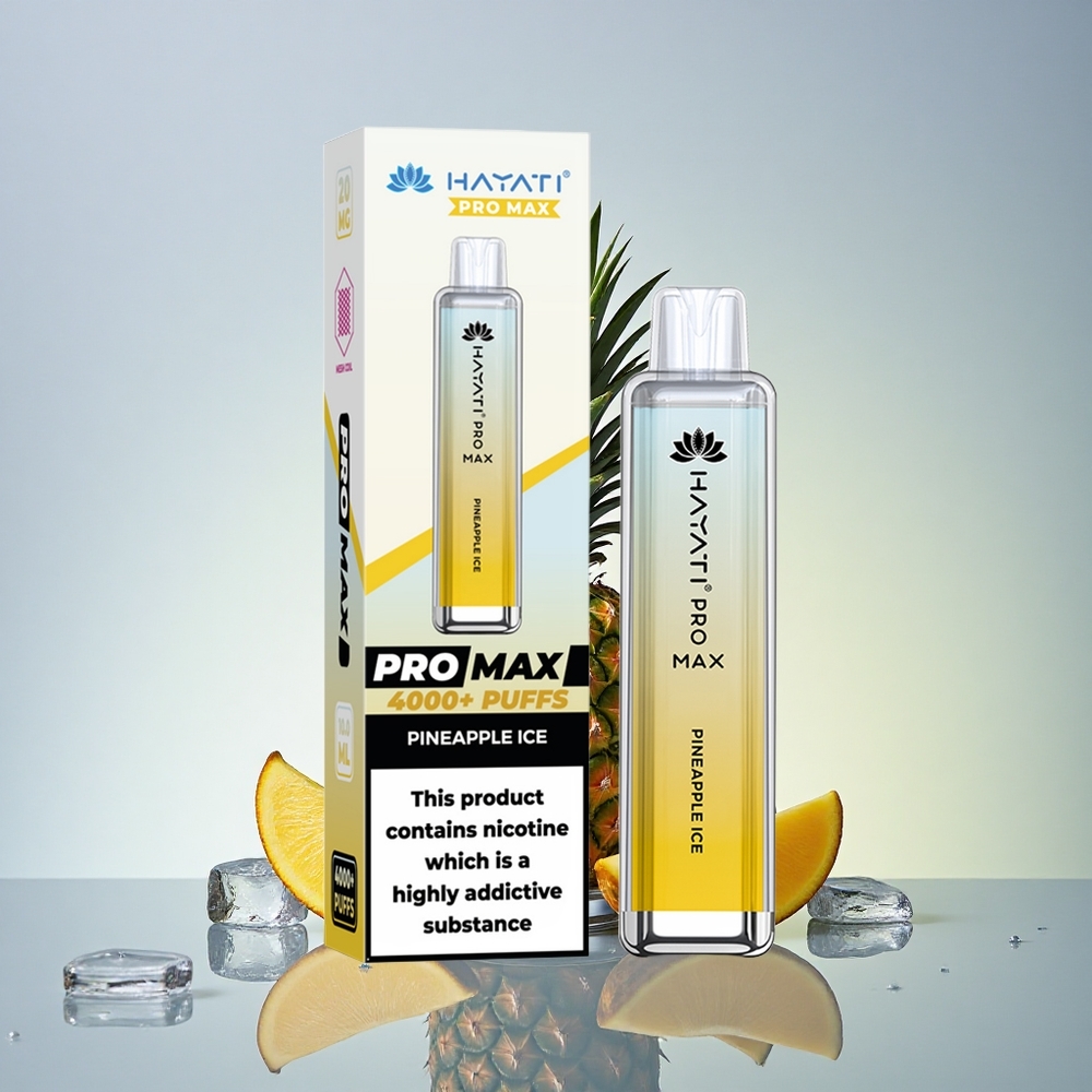 Hayati Pro Max 4000 Puffs Ananasov Led z 5% nikotina in 1400mAh baterijo