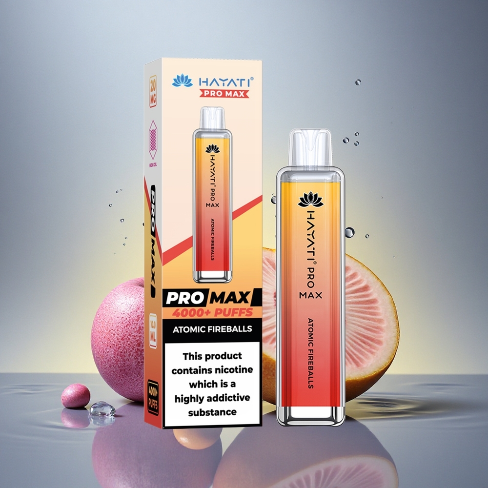 Hayati Pro Max 4000 Puffs Atomske Ognjene Krogle z 2ml Rezervoarjem in 1400mAh Baterijo