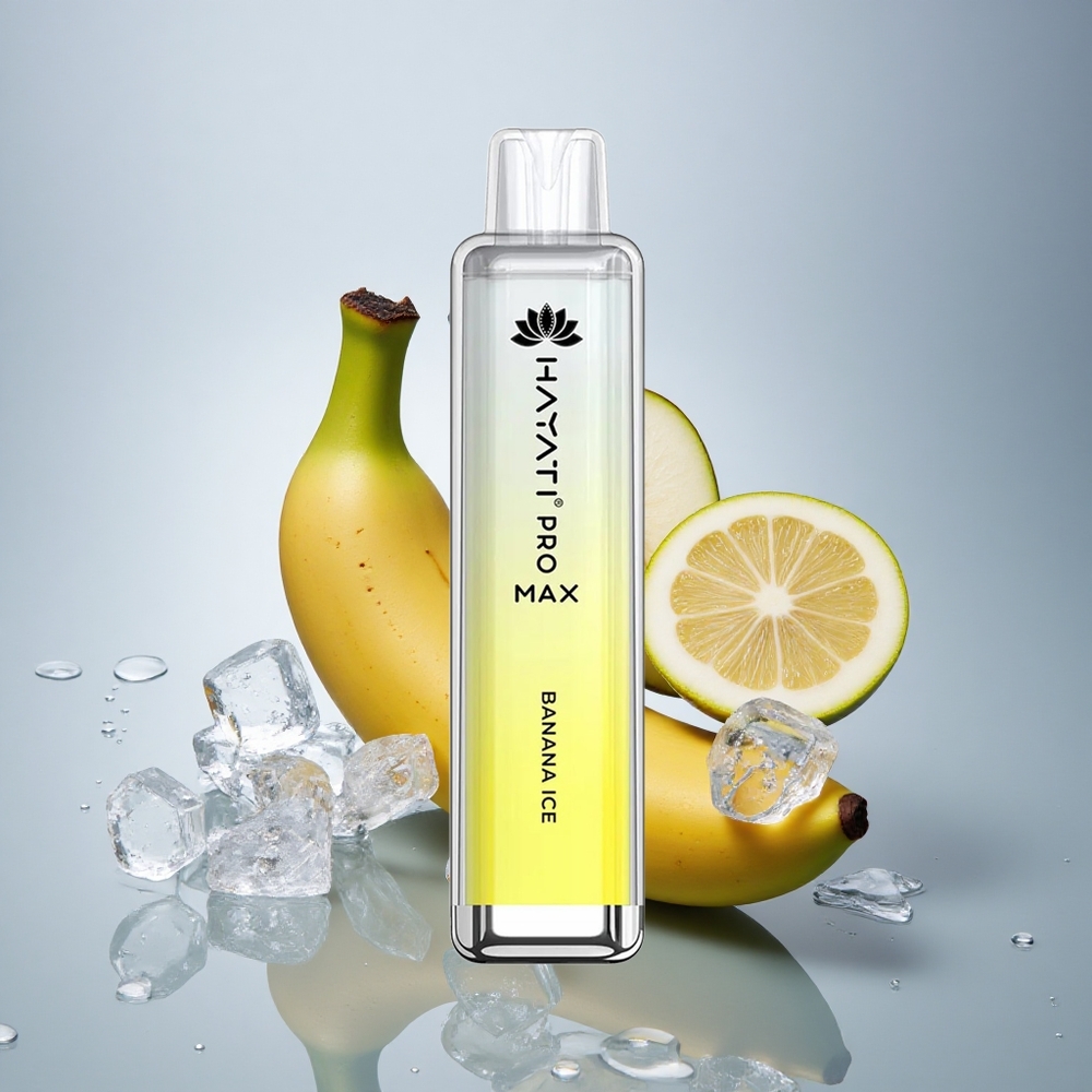 Hayati Pro Max 4000 Puffs Banana Ledeni z 5% nikotina in 1400mAh