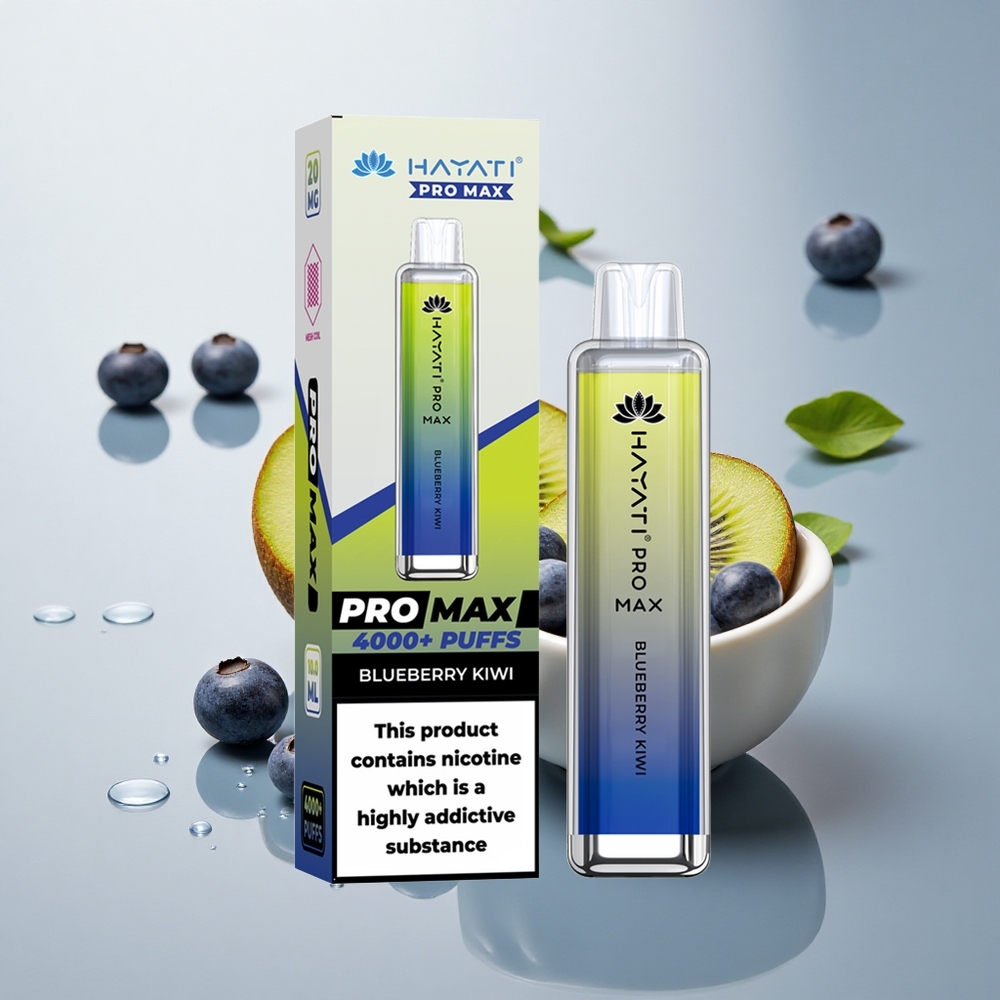 Hayati Pro Max 4000 Puffs Borovnica Kivi Dual Coil 1400mAh Rechargeable