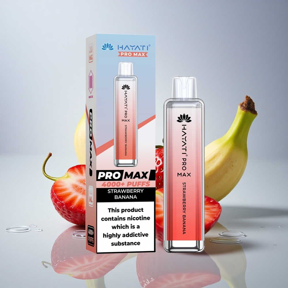 Hayati Pro Max 4000 Puffs Jagoda Banana 5% nikotina 1400mAh