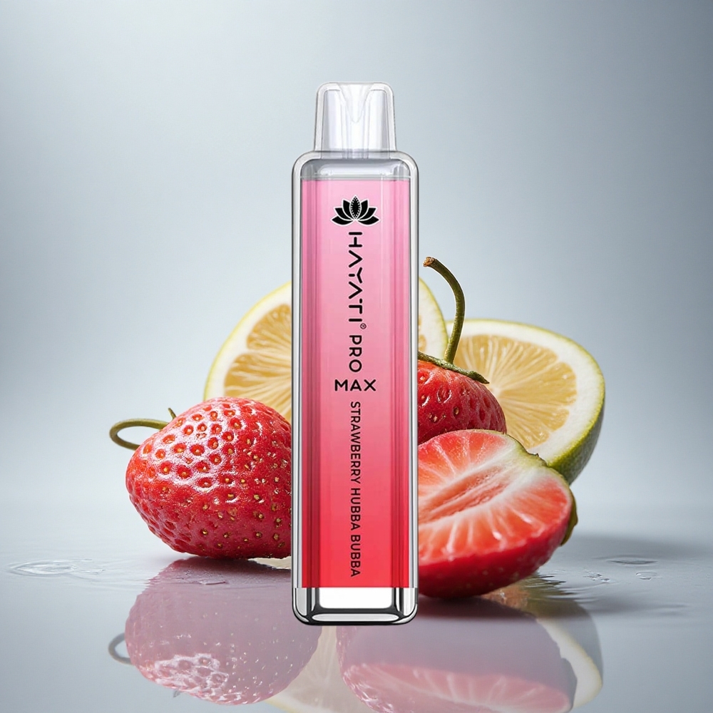 Hayati Pro Max 4000 Puffs Jagoda Hubba Bubba z 5% nikotina in 1400mAh baterijo
