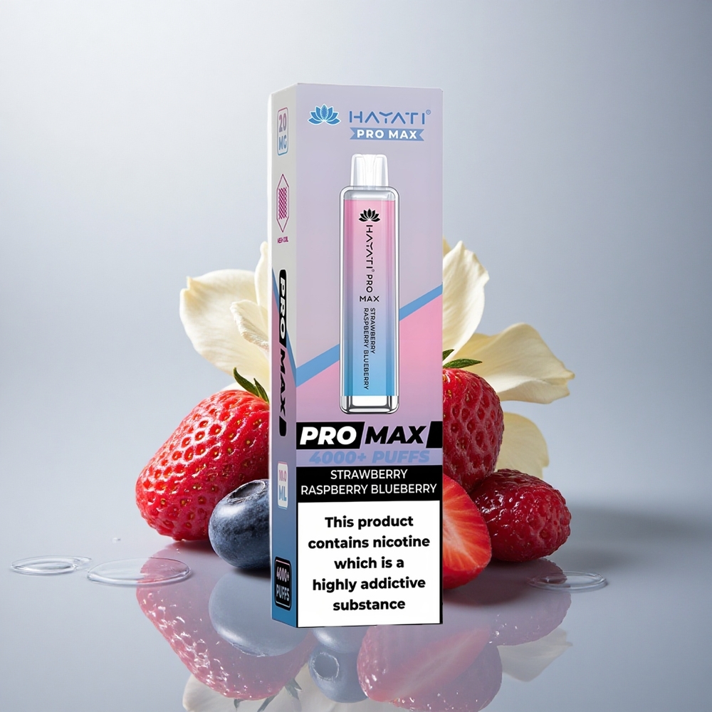 Hayati Pro Max 4000 Puffs Jagoda Malina Borovnica Dual 1.1 Ohm Mesh Coil 1400mAh
