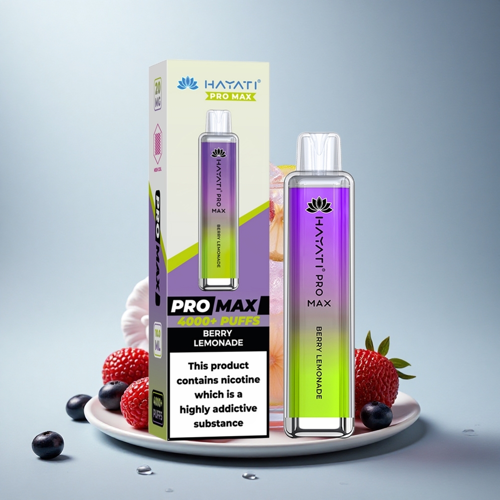 Hayati Pro Max 4000 Puffs Jagodna Limonada z 5% nikotina in 1400mAh baterijo