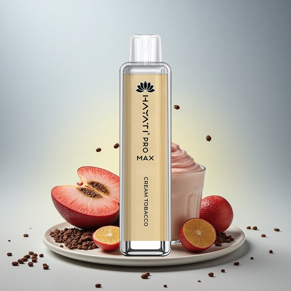 Hayati Pro Max 4000 Puffs Krema Tobak Dual 1.1 Ohm Mesh Coil 1400mAh LED