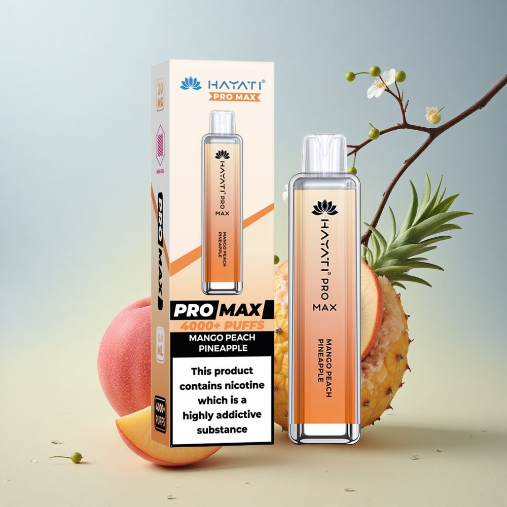 Hayati Pro Max 4000 Puffs Mango Breskeva Ananas Dual 1.1 Ohm Mesh Coil 1400mAh