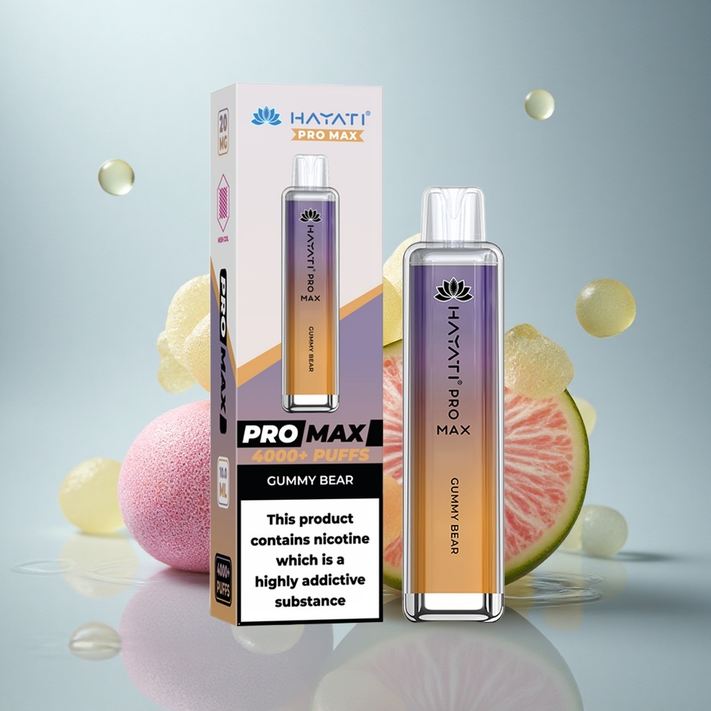 Hayati Pro Max 4000 Puffs Medvedek Gumi Dual Coil 1400mAh Kristalni 2ml