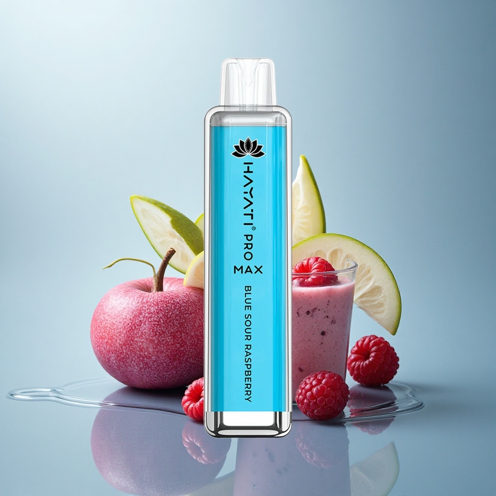 Hayati Pro Max 4000 Puffs Modra Kisla Malina 1400mAh 5% Nikotina