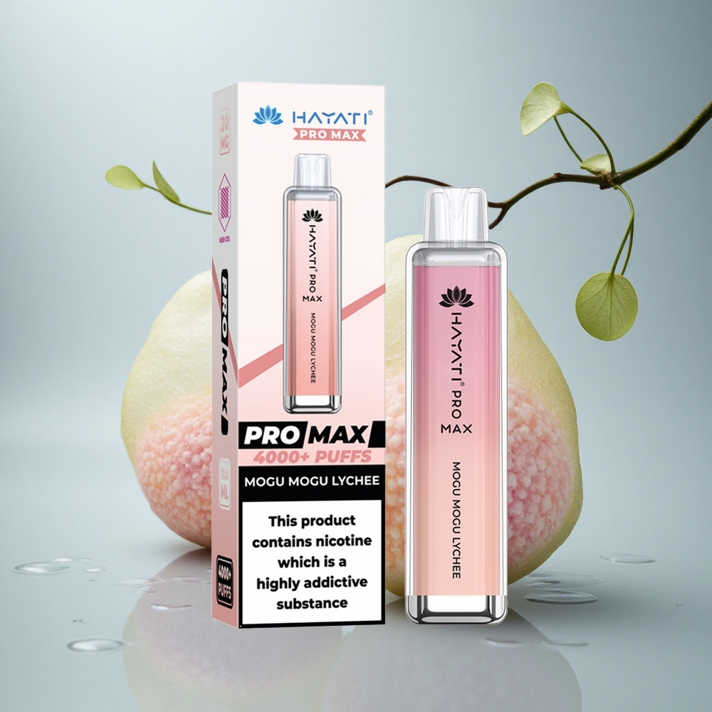 Hayati Pro Max 4000 Puffs Mogu Mogu Liči Z Niacinom 5% In 1400mAh Baterijo