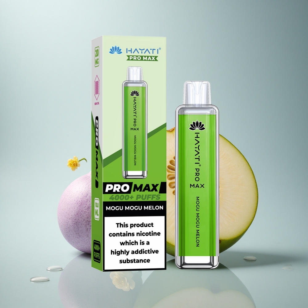 Hayati Pro Max 4000 Puffs Mogu Mogu Melon Dual Coil 1400mAh 2ml