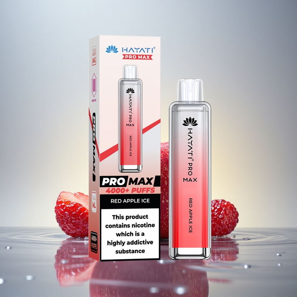 Hayati Pro Max 4000 Puffs Rdeči Jabolčni Led z 5% Nikotina in 1400mAh