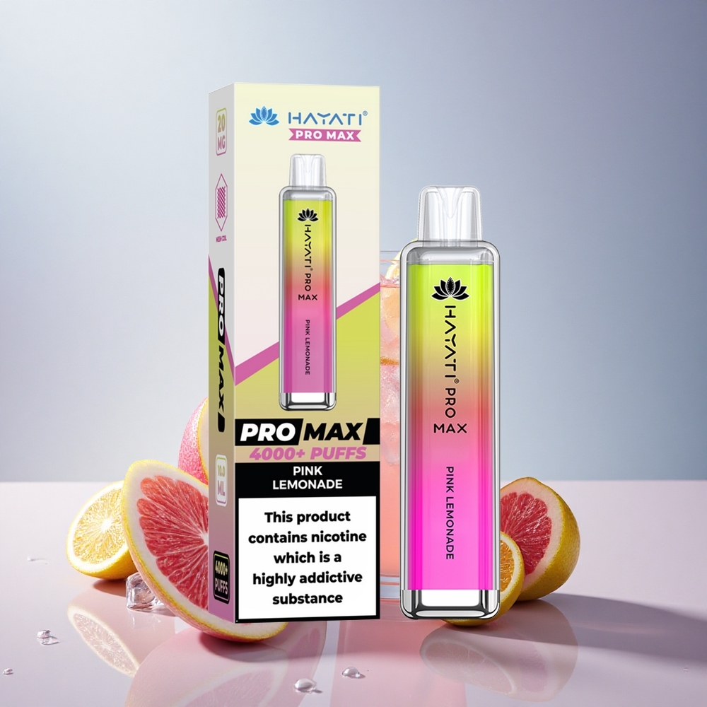 Hayati Pro Max 4000 Puffs Rozličnobarvna Limonada z 5% Nikotina in 1400mAh Baterijo