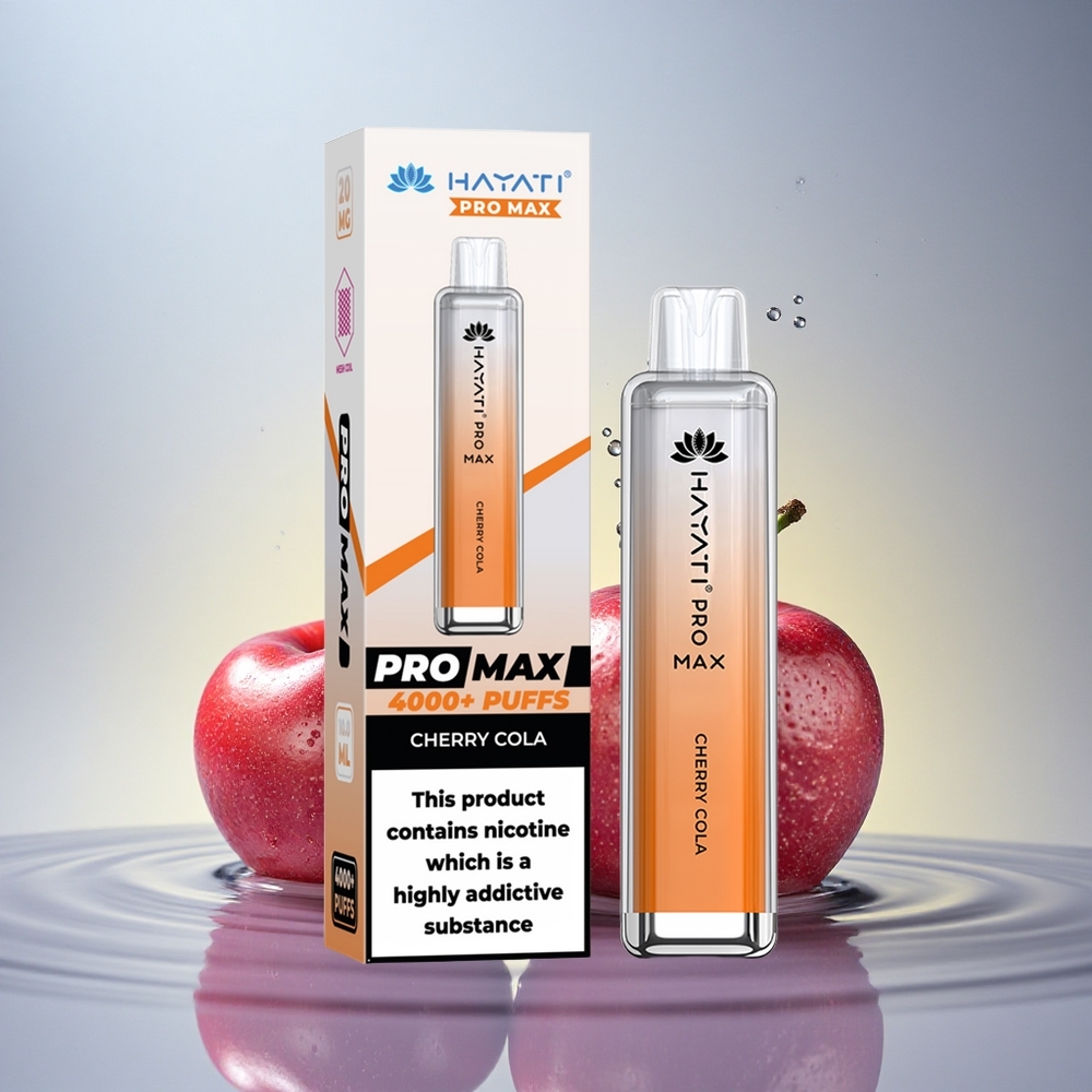 Hayati Pro Max 4000 Puffs Češnjeva Kola z 5% nikotina in 1400mAh baterijo