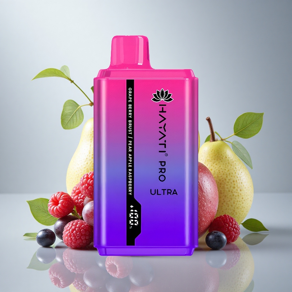 Hayati Pro Ultra 15000 Puffs Grozdna Jagodna Eksplozija Hruška Jabolče Malina z 850mAh in 2% nikotina