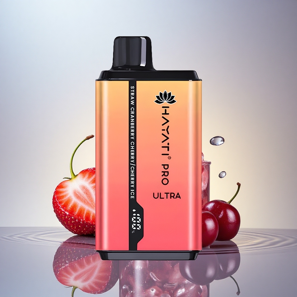 Hayati Pro Ultra 15000 Puffs Jagoda Brusnica Češnja Led z 850mAh in 2% nikotina