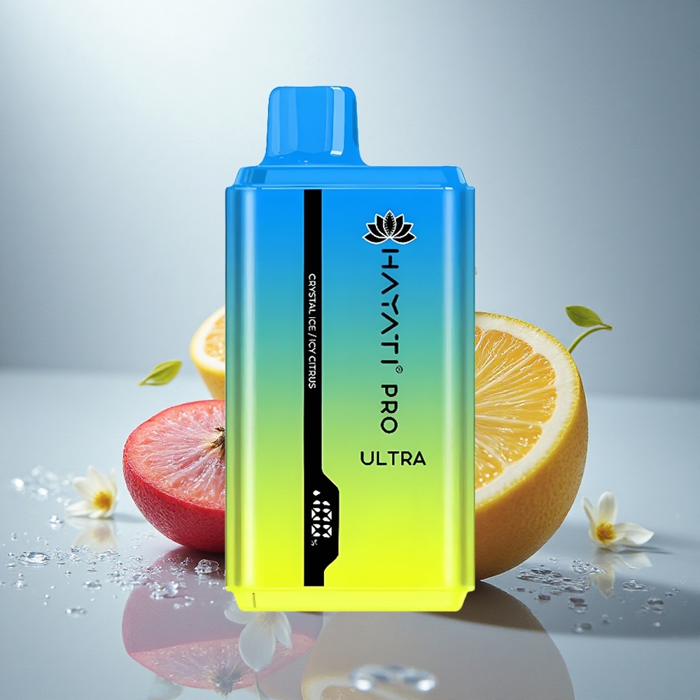 Hayati Pro Ultra 15000 Puffs Kristalni Led Mrazni Citrus z 850mAh in 2% nikotina