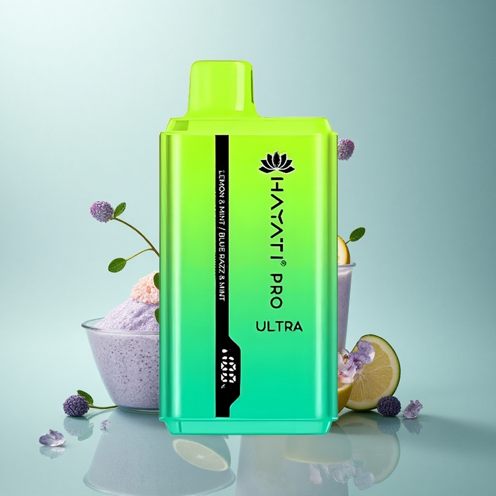 Hayati Pro Ultra 15000 Puffs Limeta & Metulj Modra Malina & Meta 850mAh 2% Nikotina