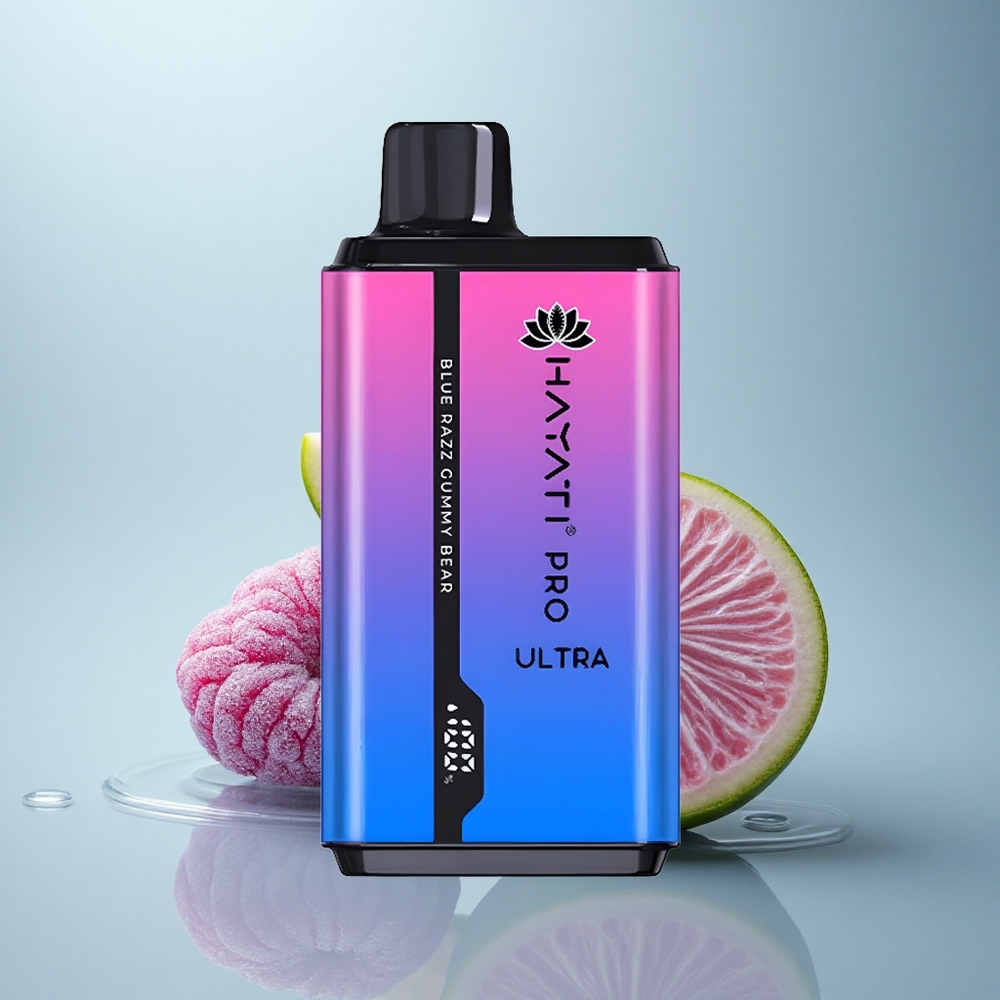 Hayati Pro Ultra 15000 Puffs Modra Malinasta Žele Medvedka 850mAh 2% Nikotina
