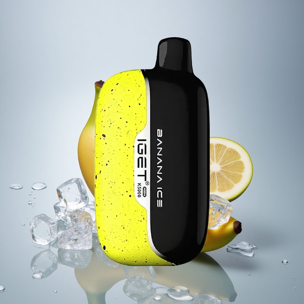 IGET Moon K5000 Puffs Banana Ledeni z 5000 Puffi, Mesh Coil 1.35 Ohm, Velikost 49.5x25.3x99.4 mm