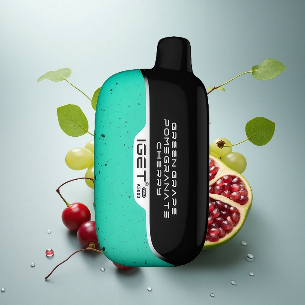 IGET Moon K5000 Puffs Zeleno Grozdje Granat Jabuka 81.5g PC Mesh Coil 1.35 Ohm