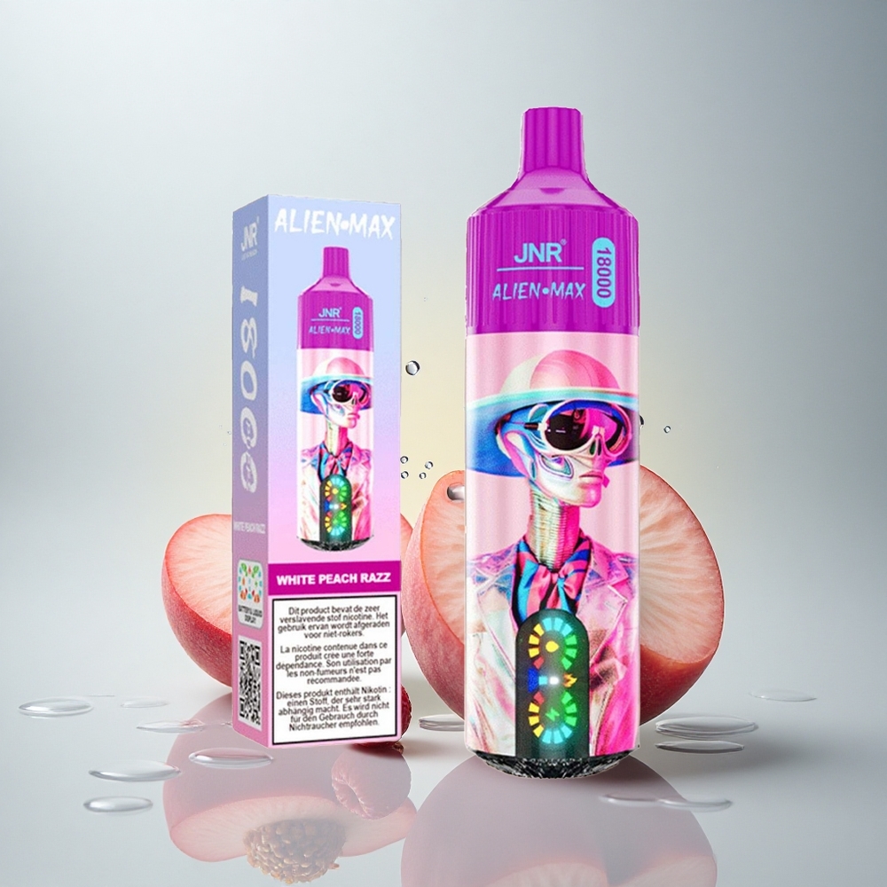 JNR Alien Max 18000 Bela Breskva Malina z Dvojnim Jedrom in 850mAh