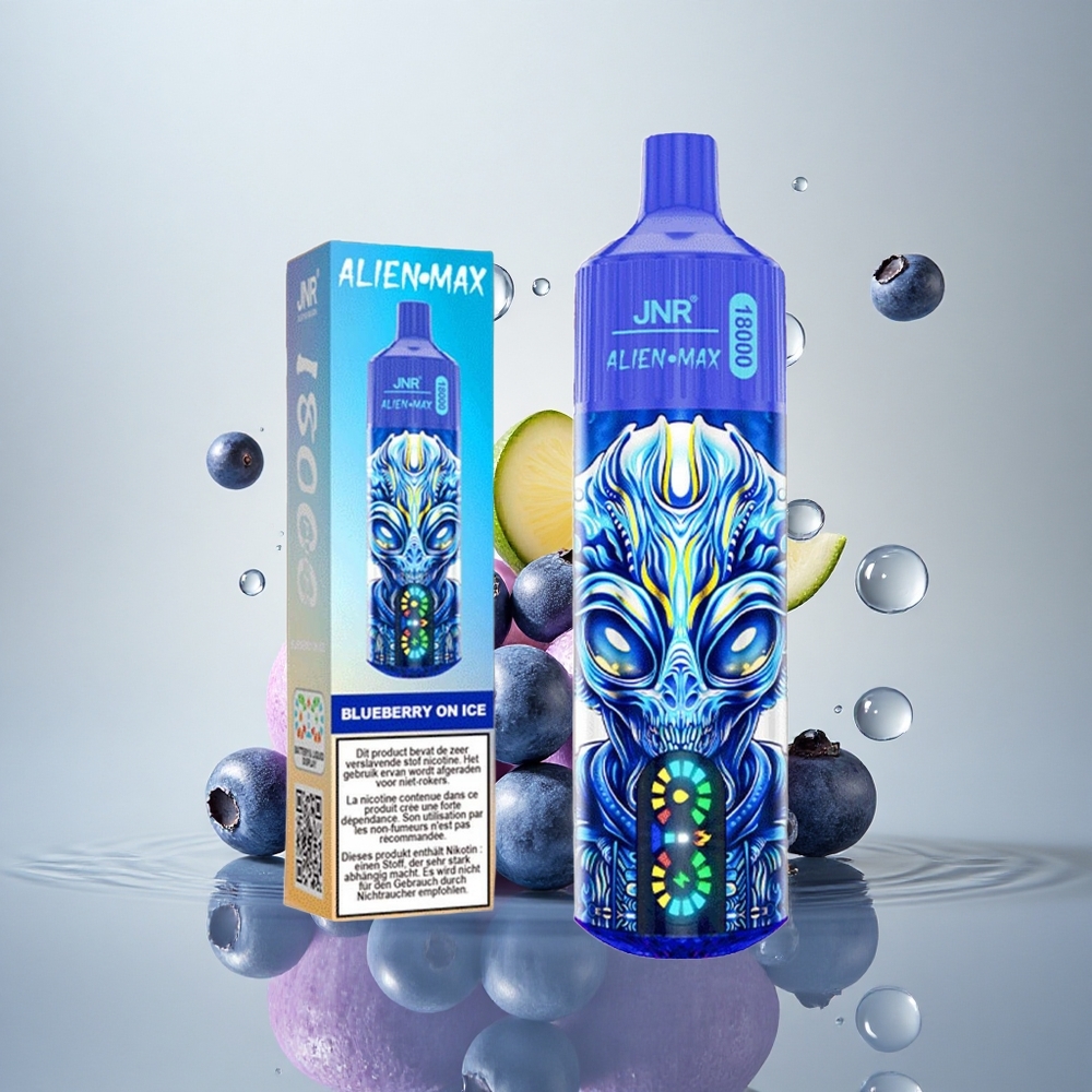 JNR Alien Max 18000 Borovnica Na Ledu Z Dvojno Mrežno Tuljavo In 850mAh