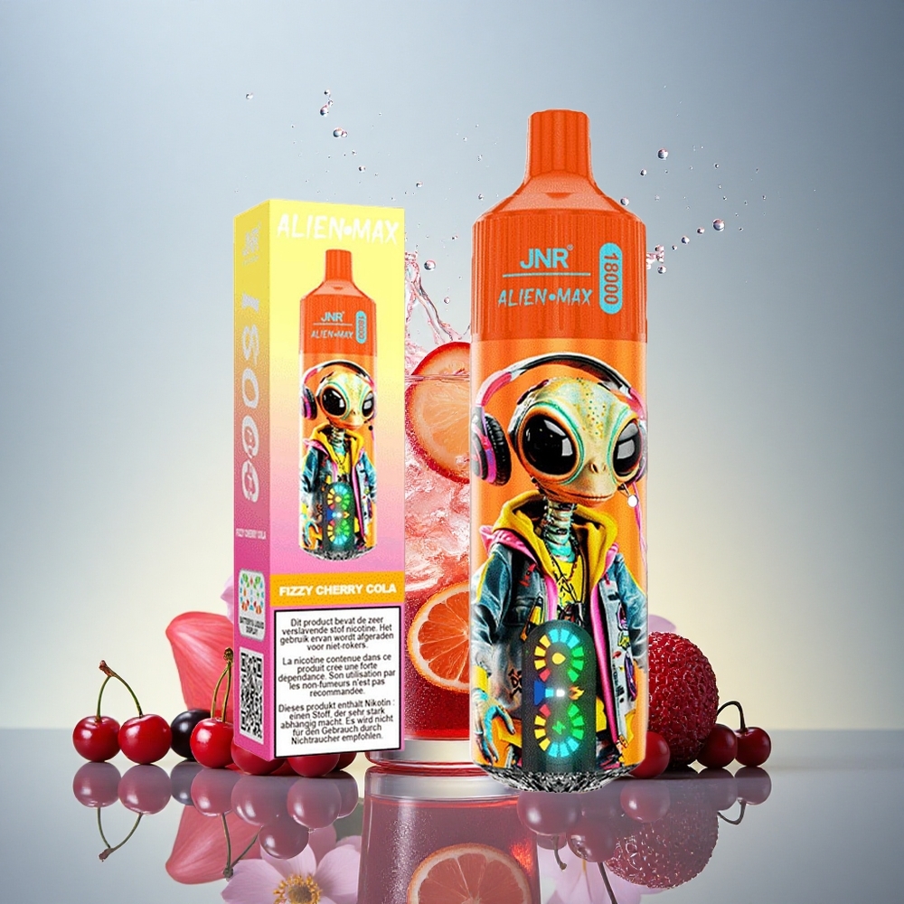 JNR Alien Max 18000 Gazirana Češnjeva Kola z dvojno mrežno tuljavo in 850mAh