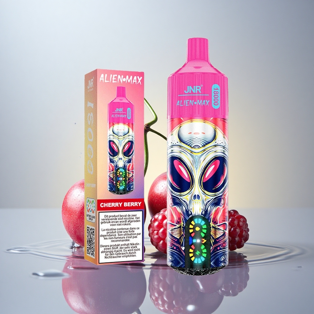 JNR Alien Max 18000 Češnjeva Jagoda z Dvojno Mrežno Tuljavo in 20 Okusi