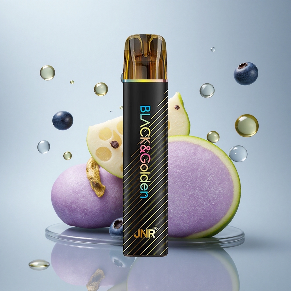 JNR Black&Golden 600+200 Borovnični mehurčki z 2% nikotina in 550mAh baterijo