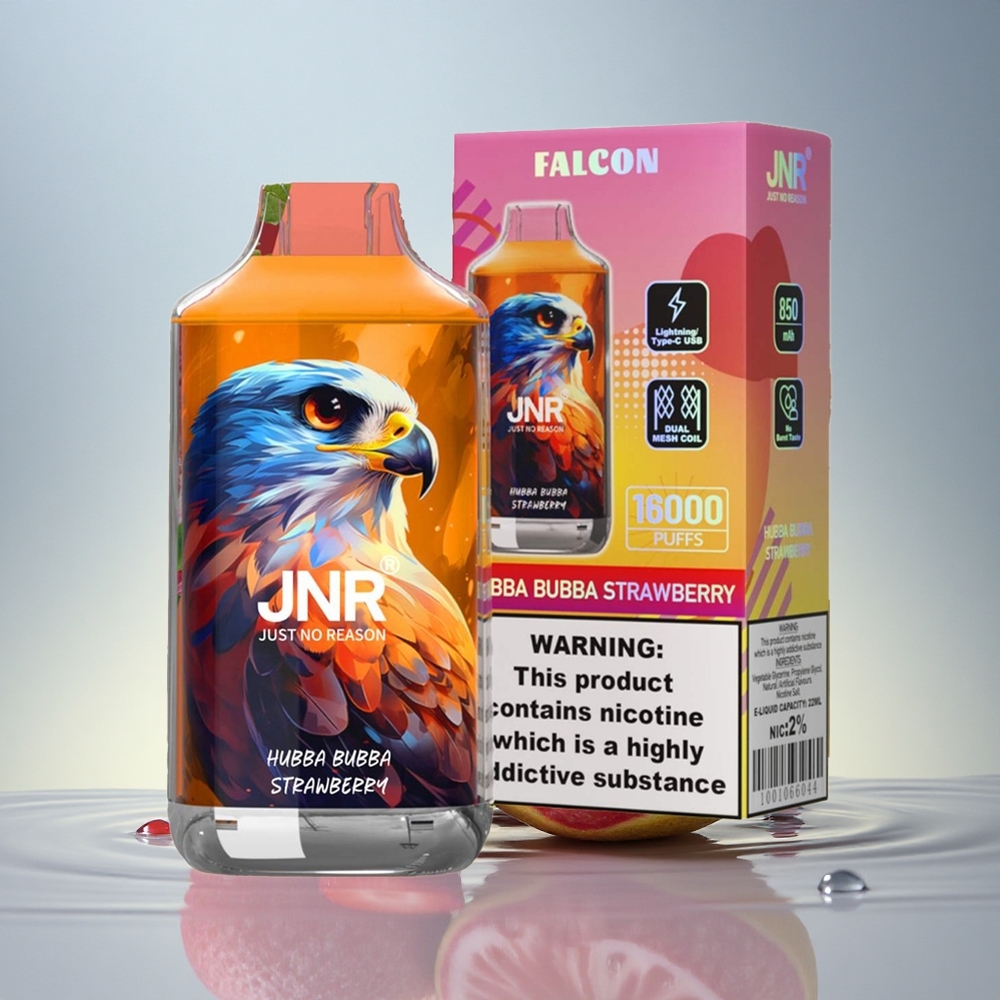 JNR Falcon 16000 Hubba Bubba Jagoda Dual Mesh Coil 22ml 850 mAh 0% nikotina