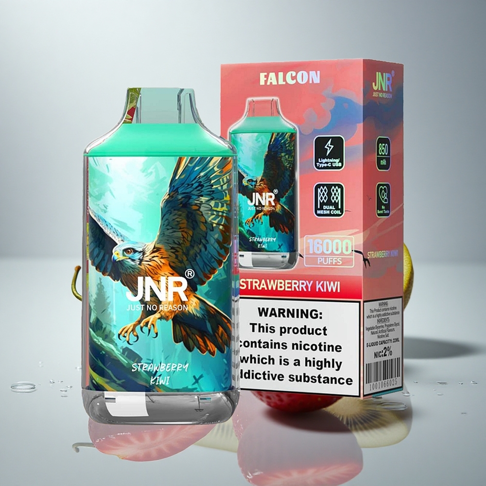 JNR Falcon 16000 Jagoda Kivi 850 mAh Dual Mesh Coil 22ml Nicotine 0% 2%