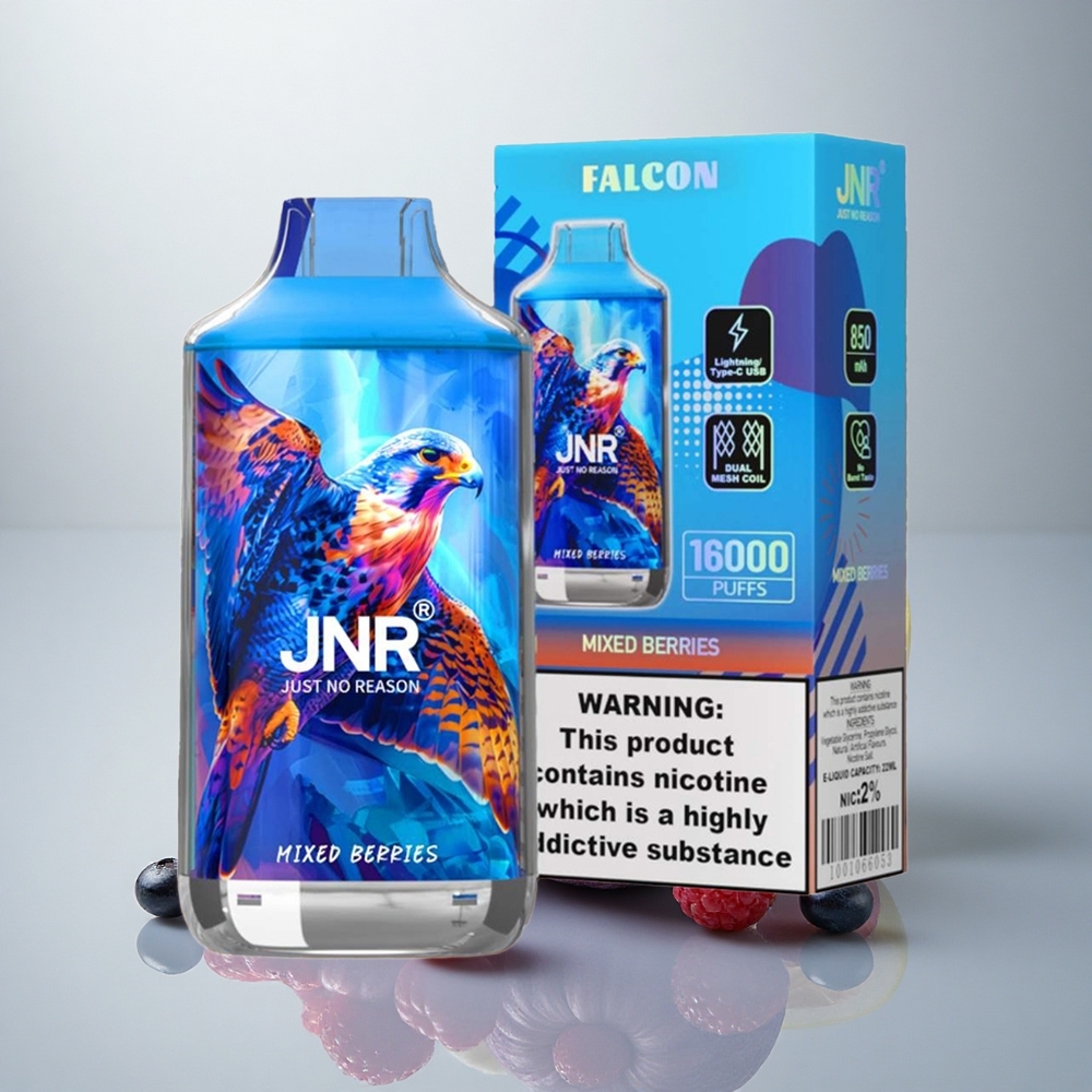 JNR Falcon 16000 Mešane Jagode Dual Mesh Coil & Smart LED Display