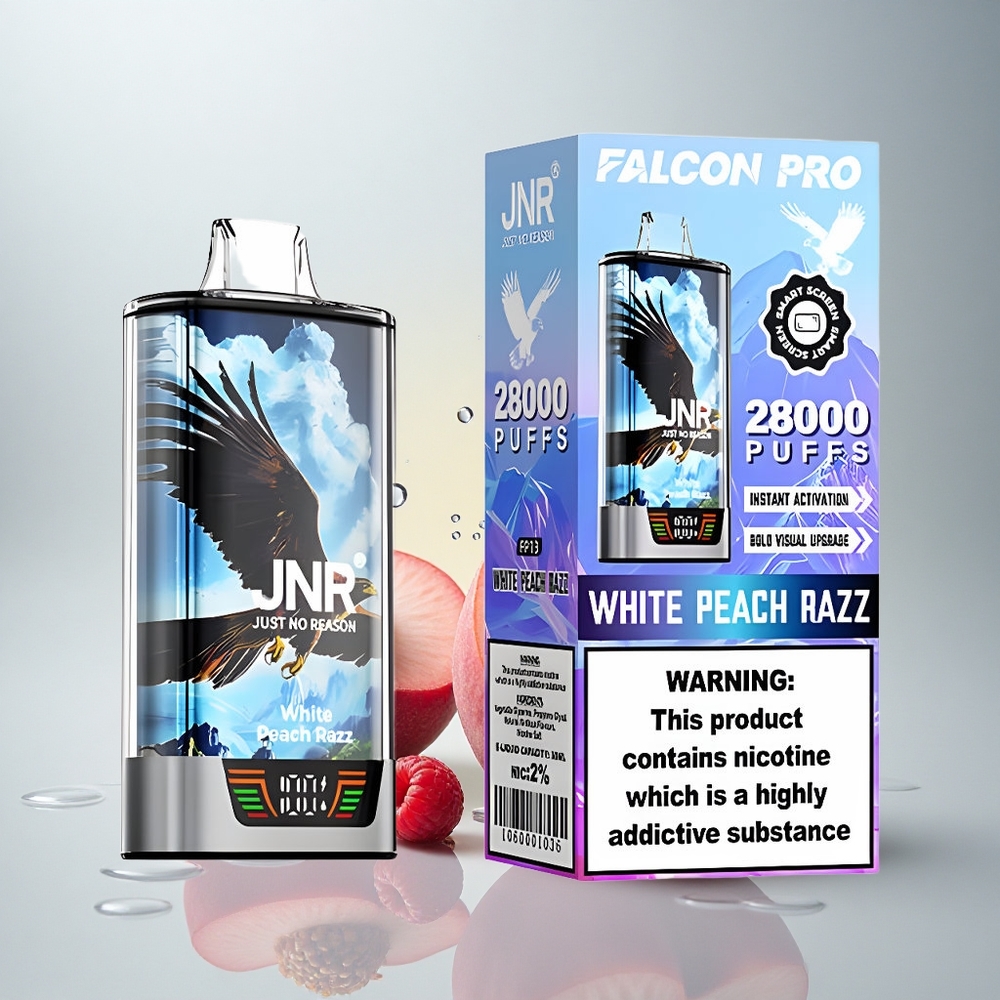 JNR Falcon Pro 28000 Bela Breskva Malina Dual Mesh Coil 950mAh