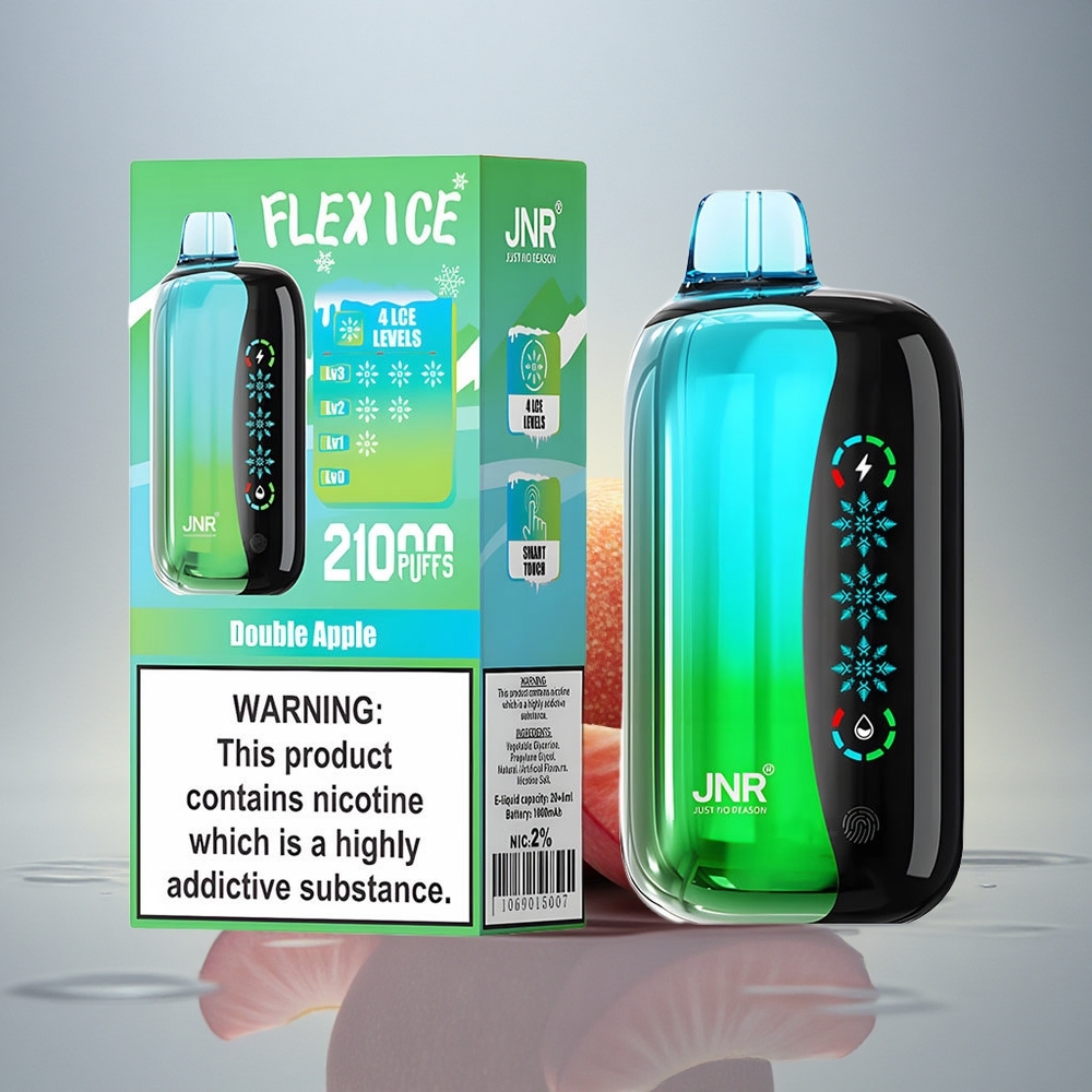 JNR Flex Ice 21000 Dvojno Jabolko z Nastavljivo Ledeno Hladilnostjo, 1000mAh, Nikotin 5%