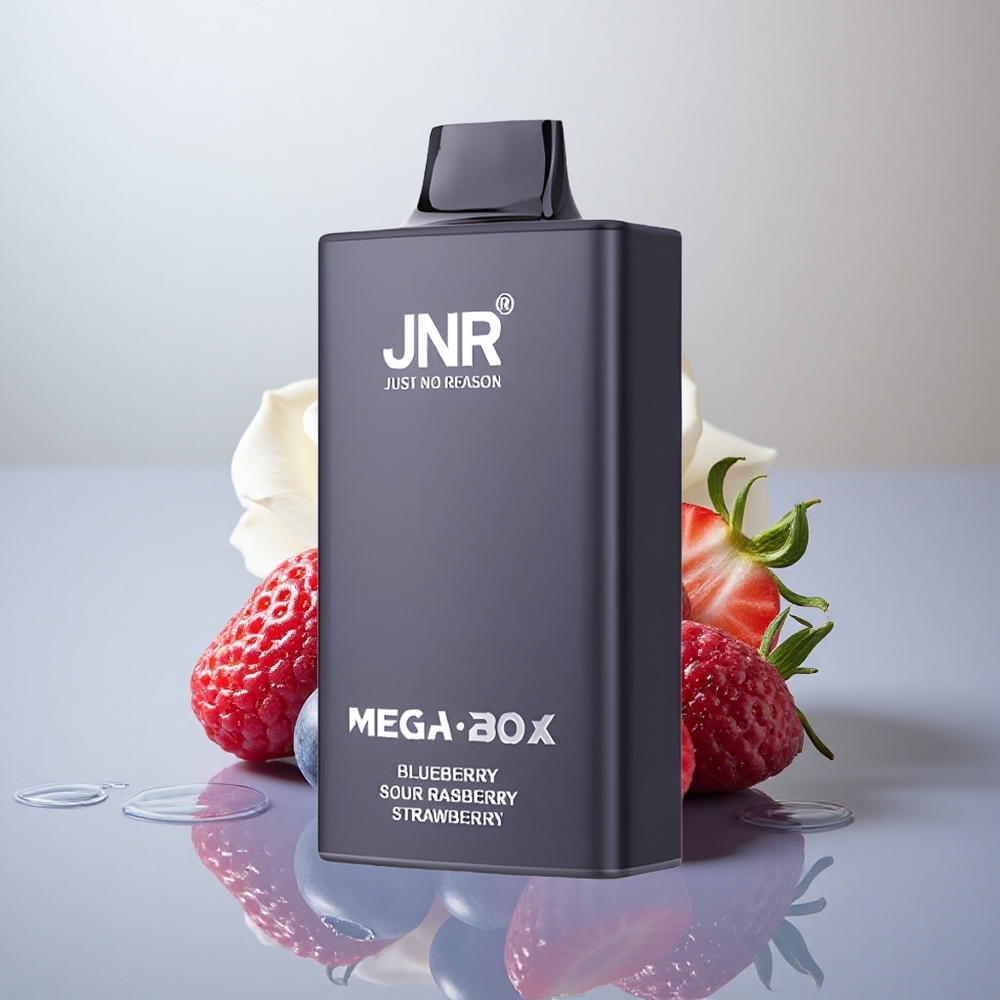 JNR Mega Box 25000 Borova jagoda kisla malina jagoda z 2 % nikotina in 850 mAh baterijo