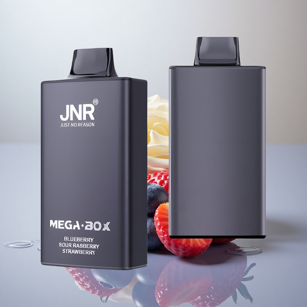 JNR Mega Box 25000 Borova jagoda kisla malina jagoda z 2 % nikotina in 850 mAh baterijo