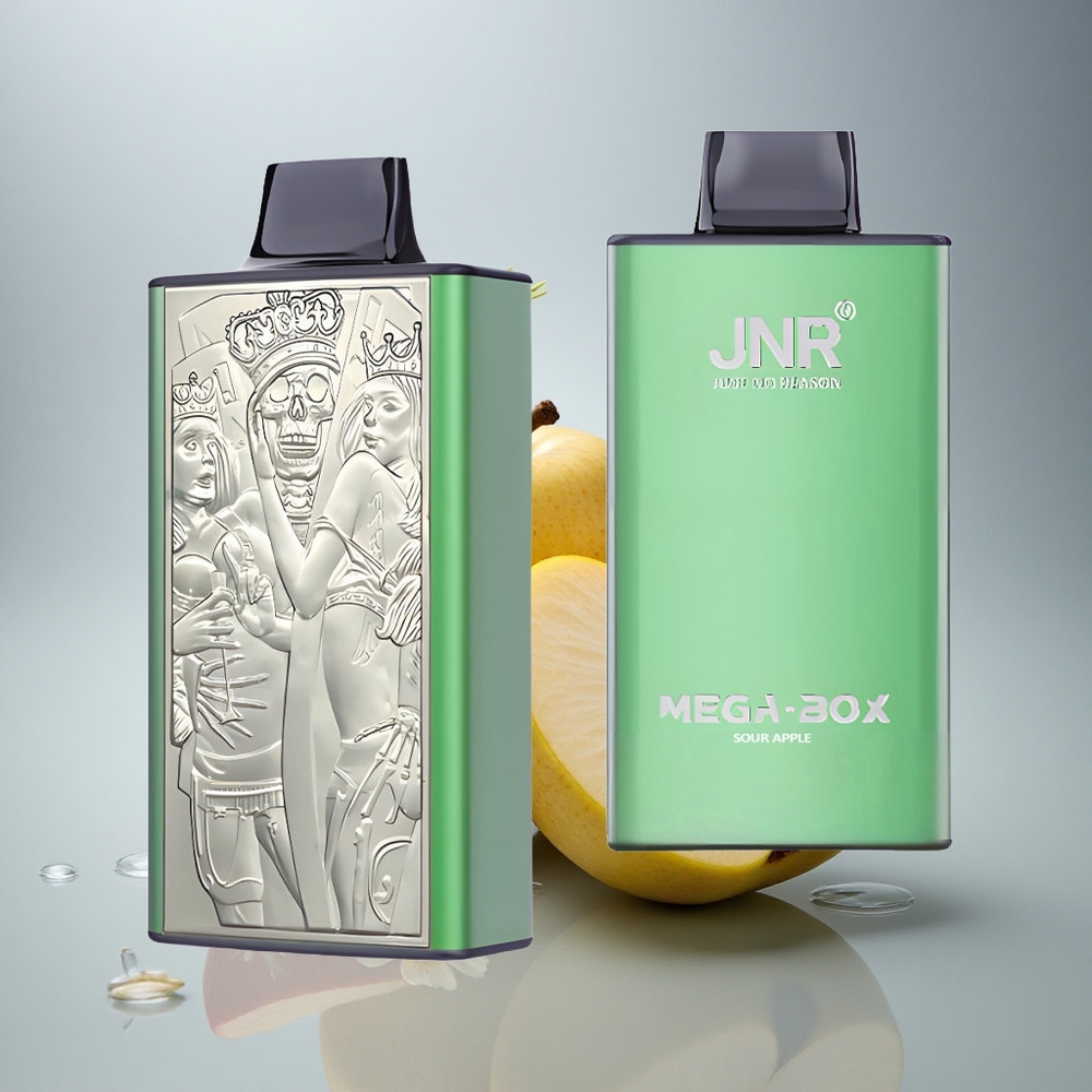 JNR Mega Box 25000 Kislo Jabolko Dual Mesh Coil 850mAh Tipka Hitri Napajalnik
