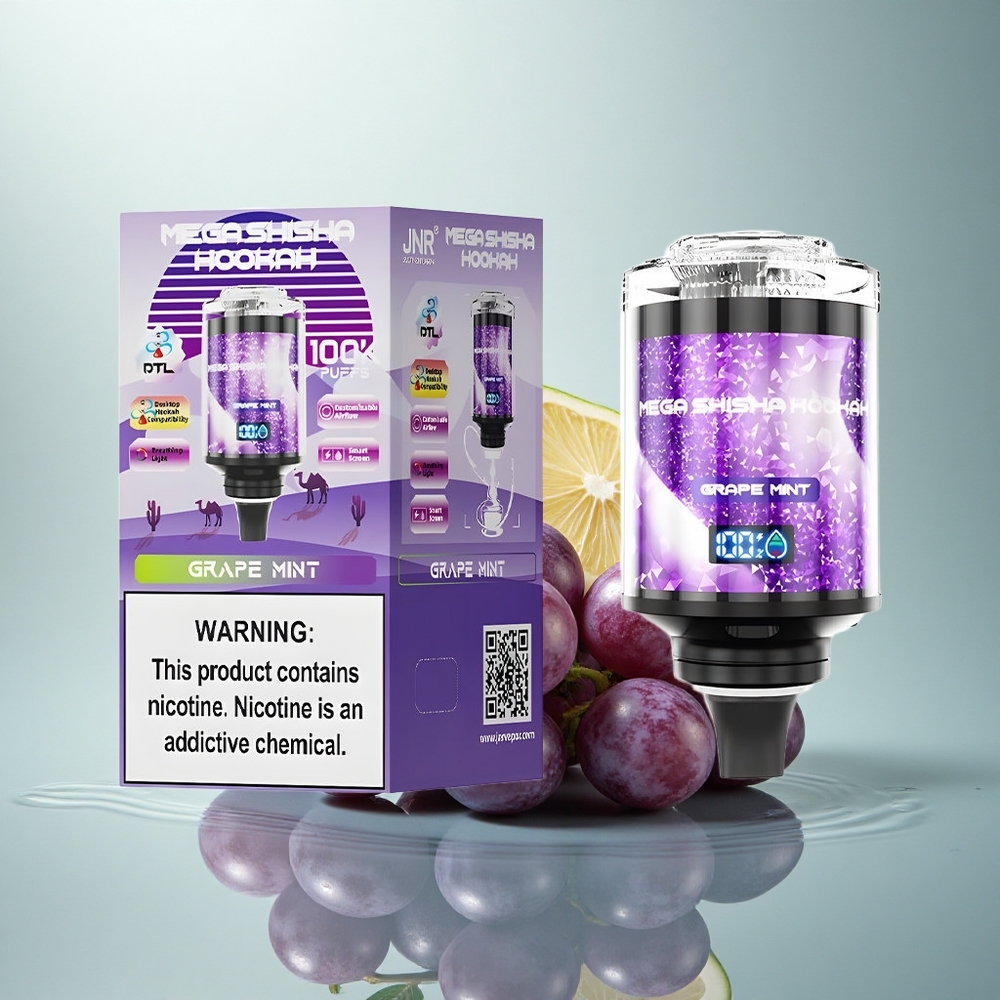 JNR Mega Shisha Hookah 100K Grozdova Meta z 2 % nikotina in 2200 mAh