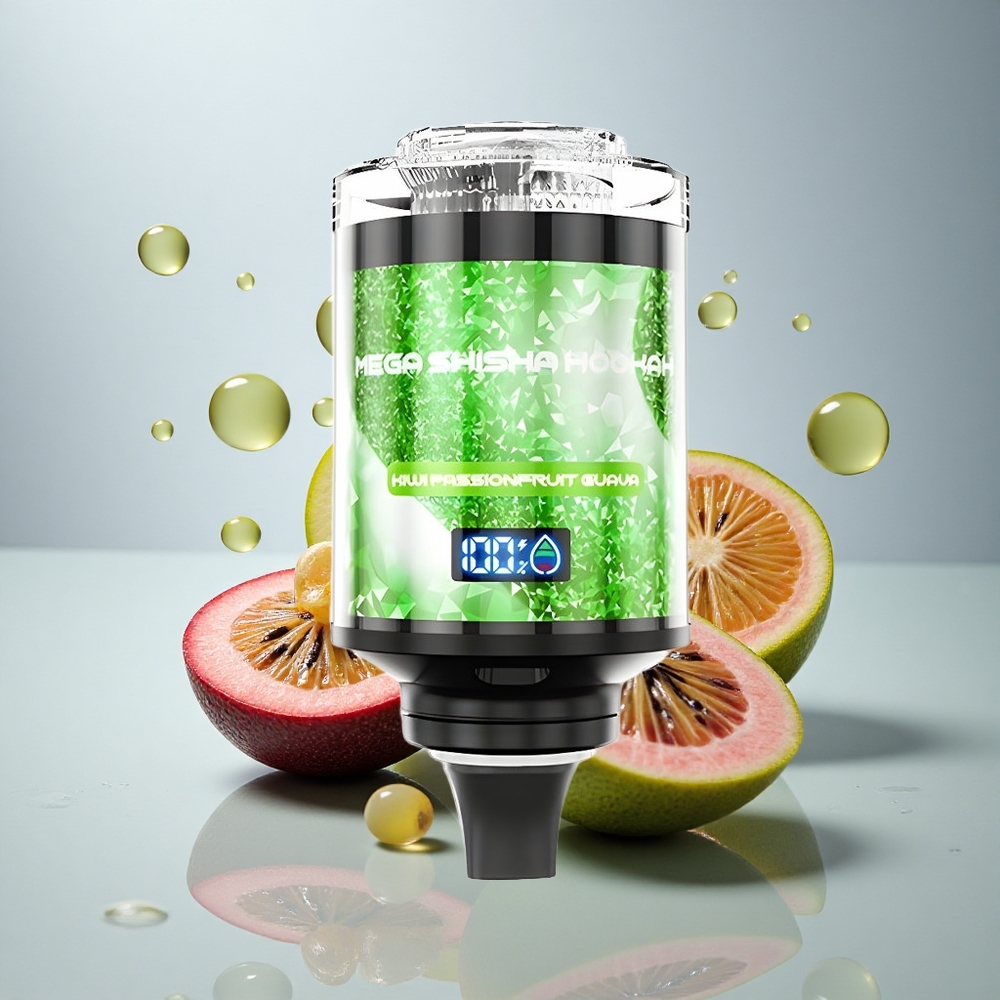 JNR Mega Shisha Hookah 100K Kivi Marakuča Gujava z 2200mAh in 2% nikotina