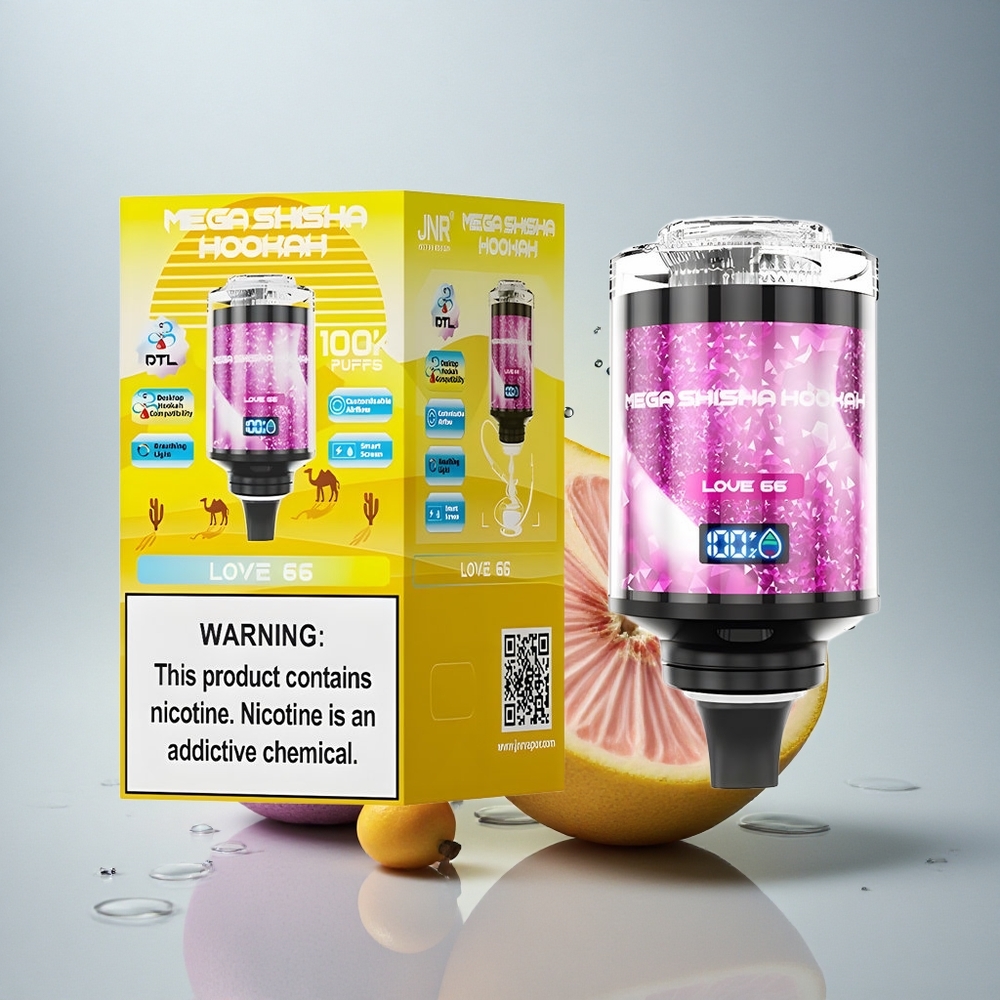 JNR Mega Shisha Hookah 100K Ljubezen 66 60ml 2200mAh 2% nikotina
