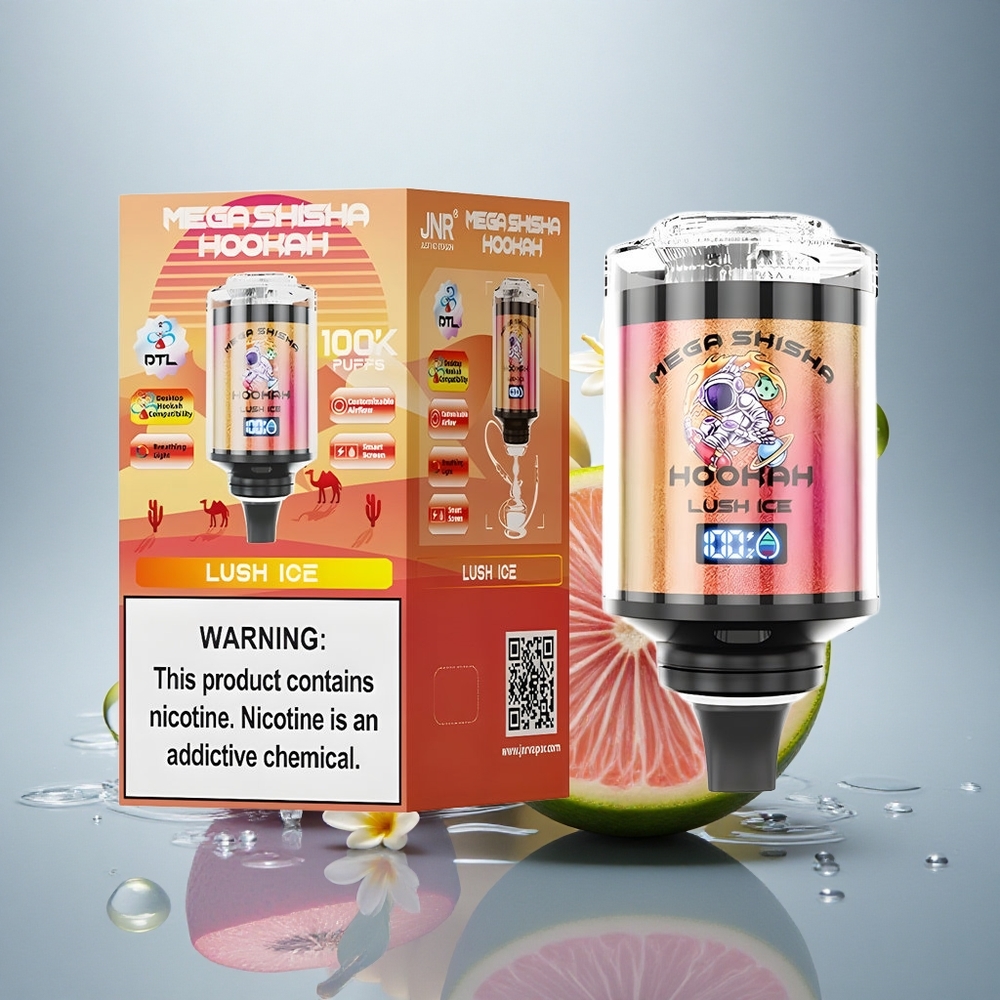 JNR Mega Shisha Hookah 100K Lush Led s 2200mAh in 2% nikotina