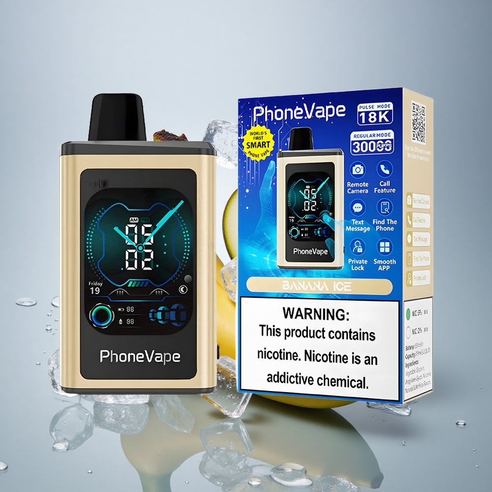 JNR PhoneVape 30000 Banana Led z nastavljivim zrakom in nikotinom 5%