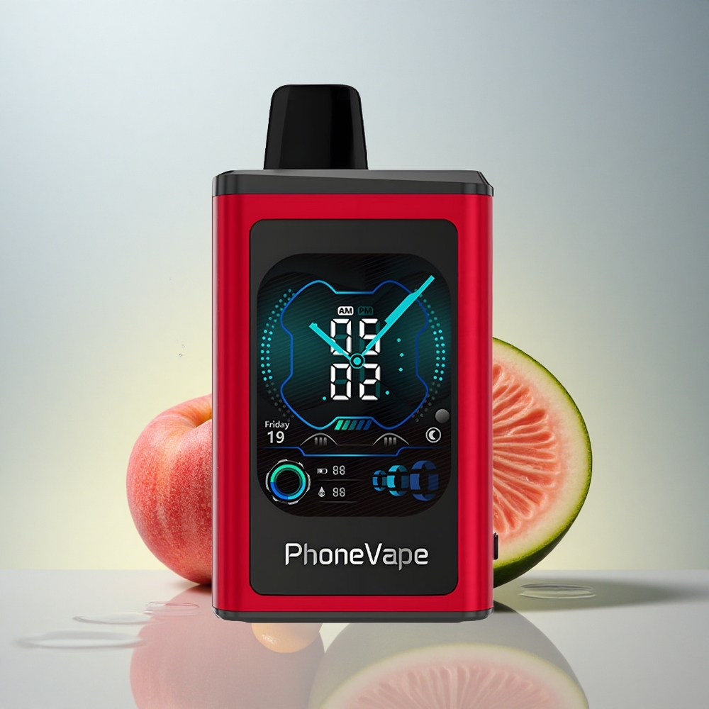 JNR PhoneVape 30000 Breskva Mango Lubenica z Nastavljivim Pretočnim Zrakom in Nikotinom 2%