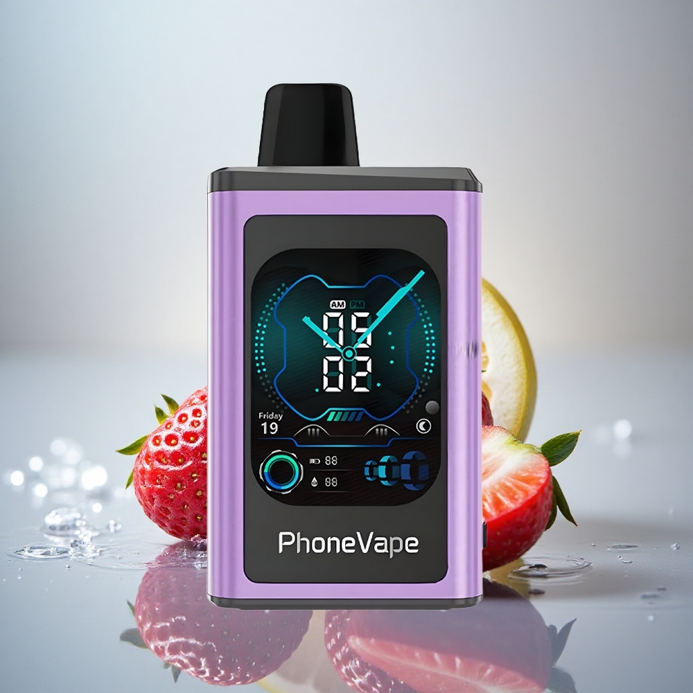 JNR PhoneVape 30000 Jagodni Led z Nastavljivim Pretokom Zraka in Nikotinom 5%