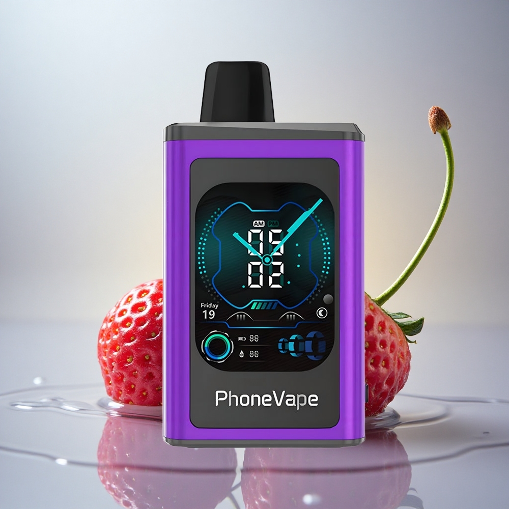 JNR PhoneVape 30000 Češnja Jagoda Malina Tip-C 850mAh Nastavljiv Pretok Zraka 5% Nikotina