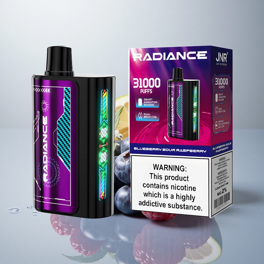 JNR Radiance 31000 Borova jagoda kisla malina z 950 mAh in 2 % nikotina