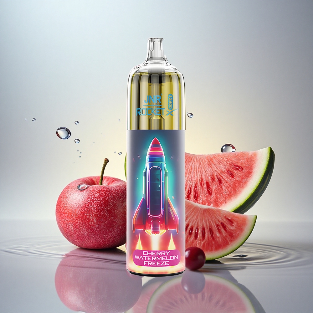 JNR Rocket-X 12400 Češnjevo-Lubenrični Zamrzljaj z Nastavljivim Pretokom Zraka in RGB Osvetlitvijo