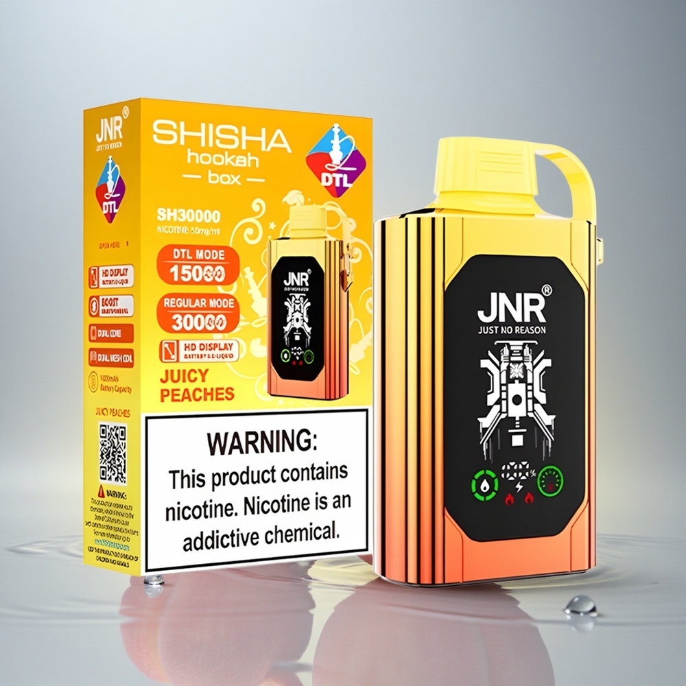 JNR Shisha Hookah Box 20500 Sočne Breskve HD Zaslon 1000mAh Dual Mesh Coil